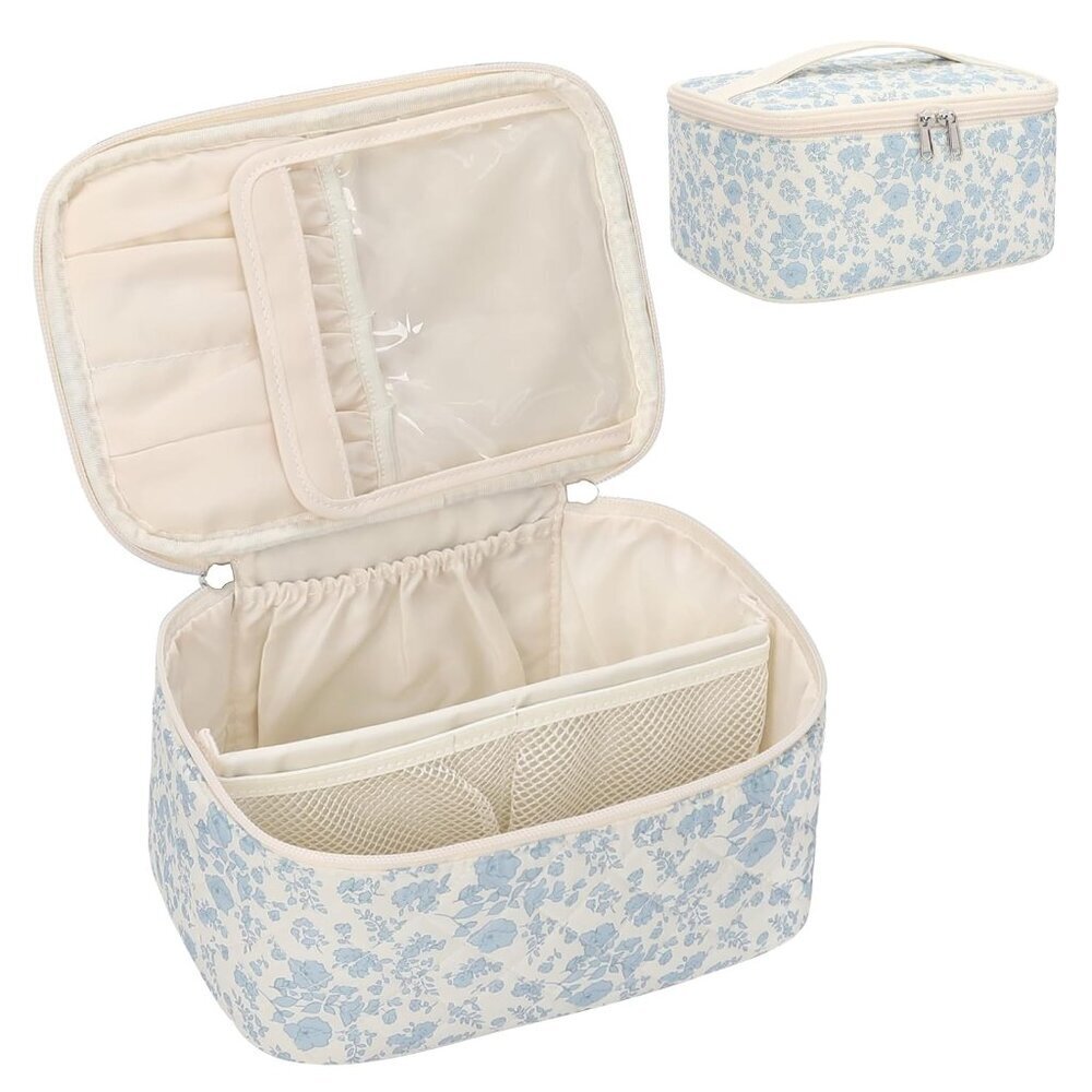 Makeup Bag Portable Cosmetic Bag For Women, Large Capacity Travel Makeup Case Or - Picture 9 of 9